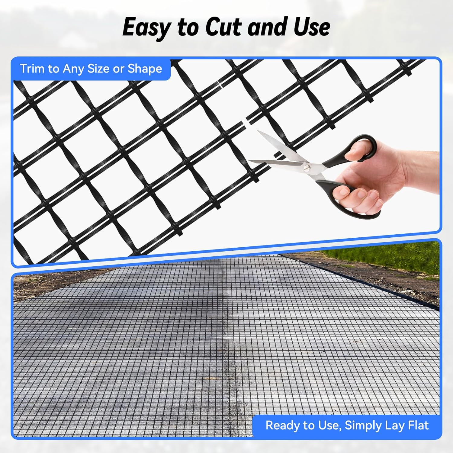 4Ft X 98Ft Bi-Directional Fiberglass Geogrid for Retaining Wall with 50Kn Tensil