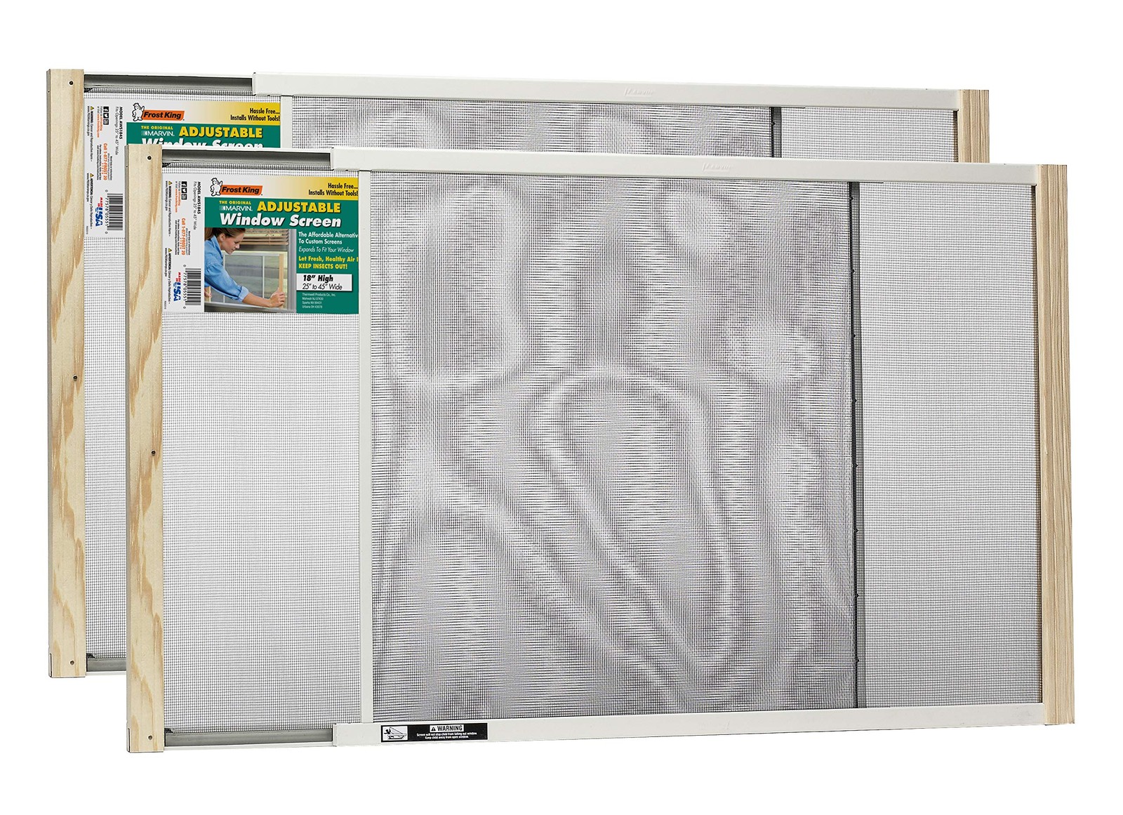 Frost King 2AWS1845 WB Marvin 18in High x Fits 25-45in Wide (2 Pack), Natural