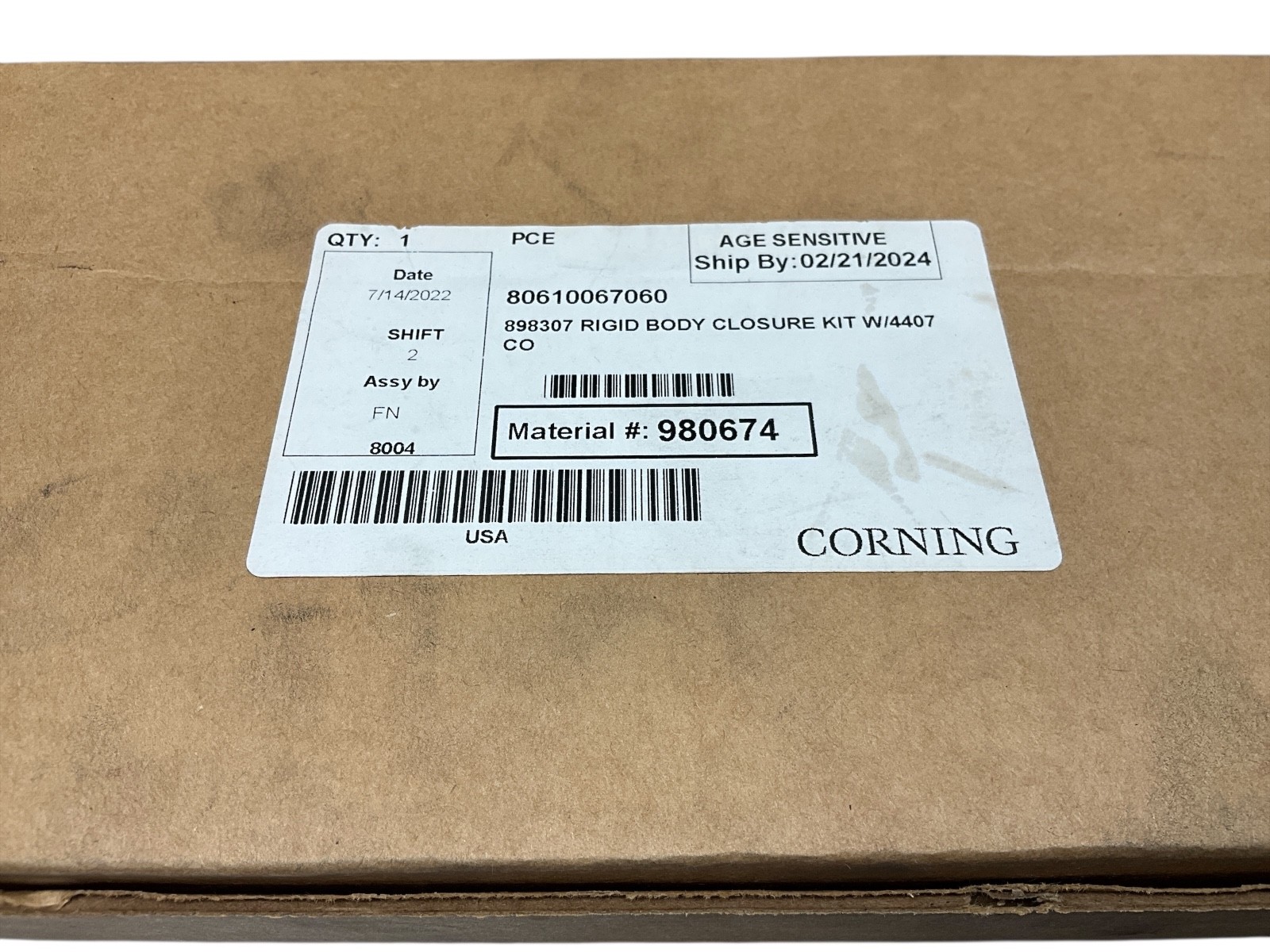 Corning 898307 Rigid Body Closure Kit W/4407 CO