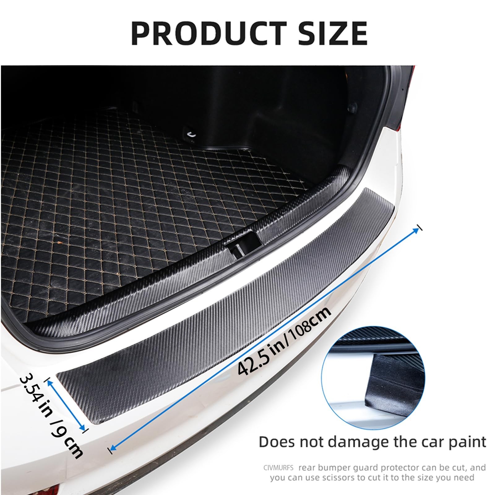 Rear Bumper Guard for Full Size Trucks & Large SUVs, 42.5 x 3.54 Anti-Scratch Pr
