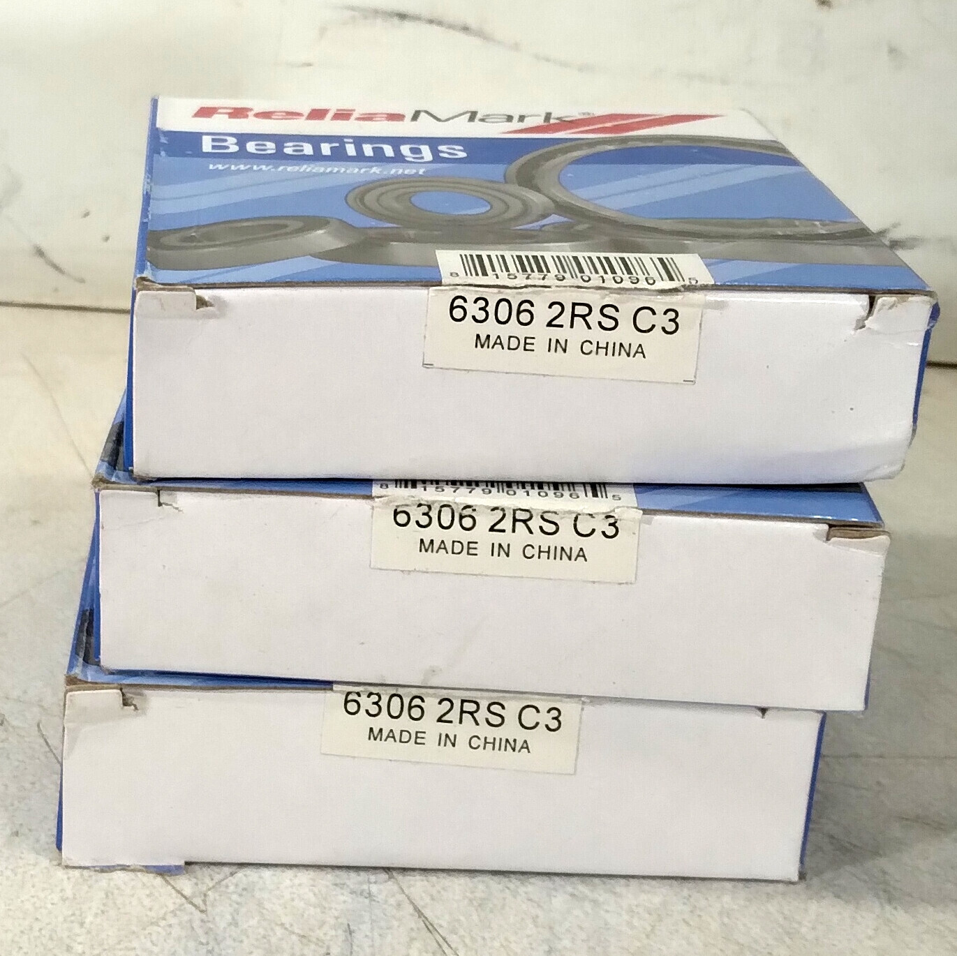 3 NEW RELIAMARK 6306 2RS C3 RADIAL DEEP GROOVE BEARINGS NIB ***MAKE OFFER***