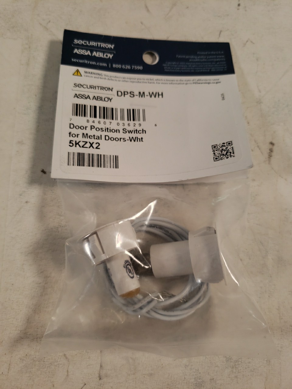 Securitron DPS-M-WH Concealed Door Position Switch For Metal Doors, White, 5KZX2