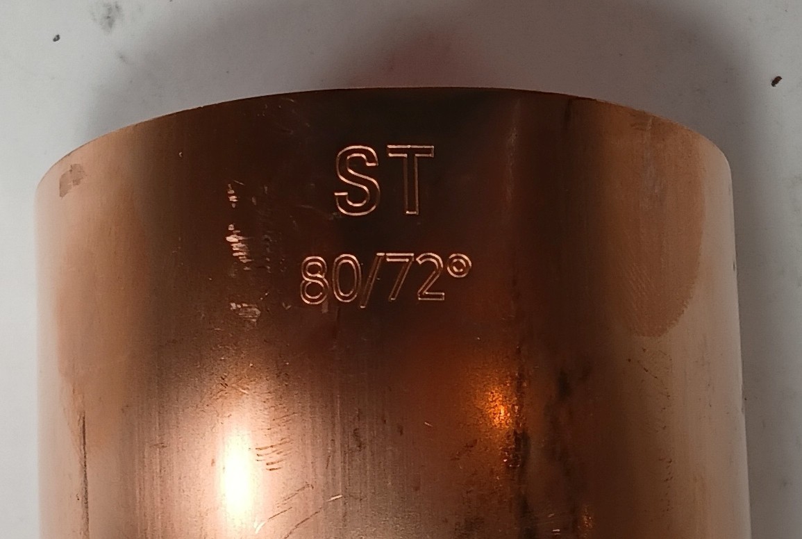 1 NEW ST 80/72° 3” 80mm PLAIN ROUND SEAMLESS COPPER ELBOW NNB ***MAKE OFFER***