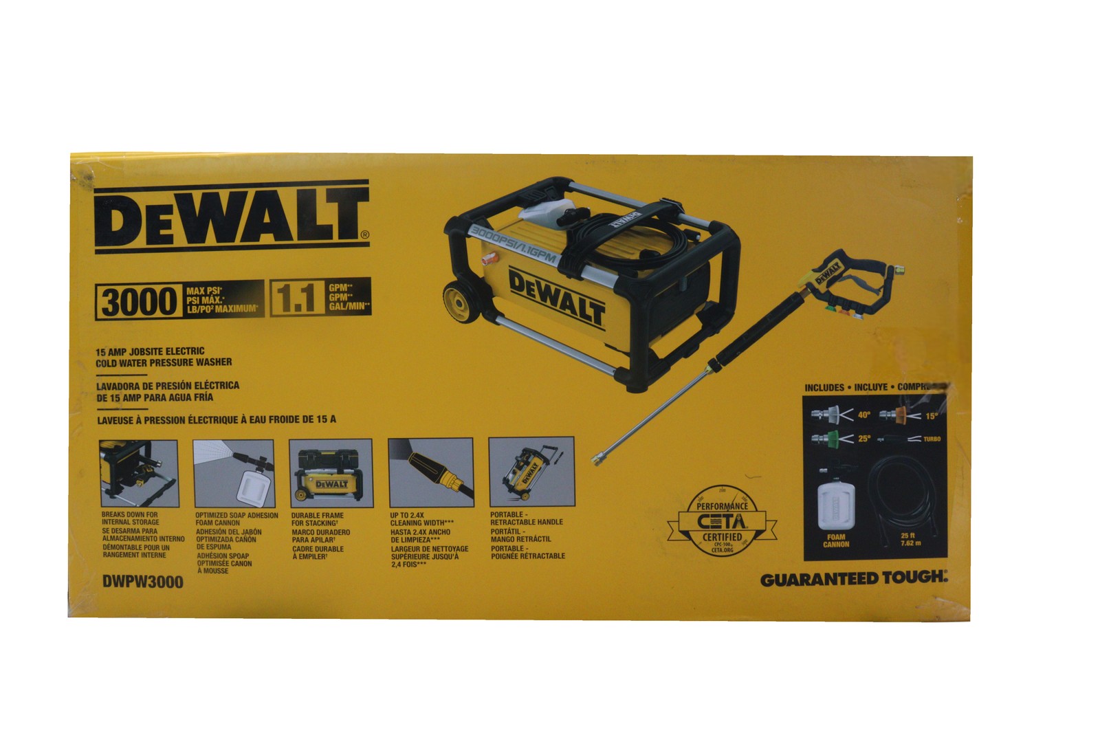DEWALT 3000 PSI 1.1 GPM 15 Amp Cold Water Electric Pressure Washer