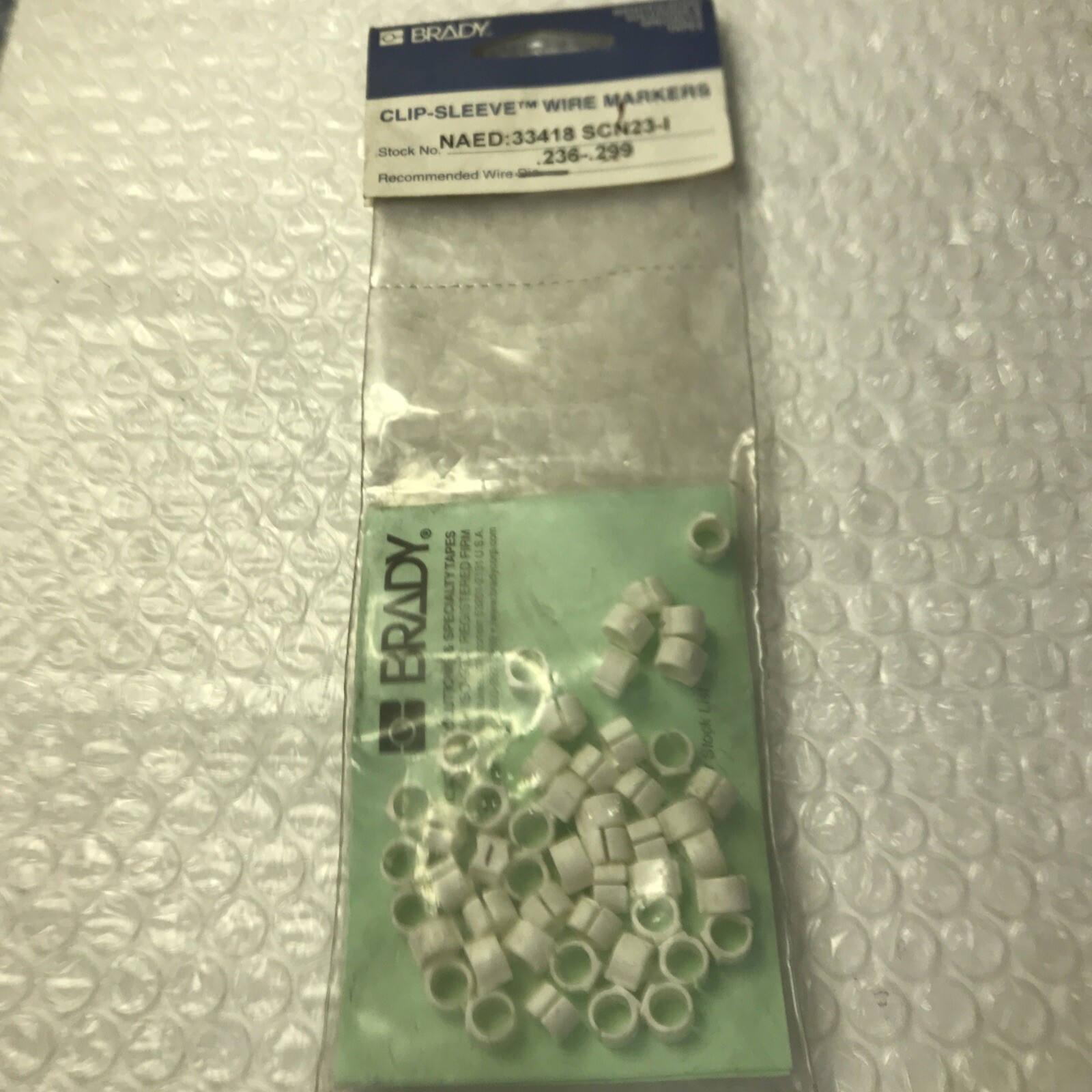 *Brady 33418 SCN-23-1 ( Lot Of 13 ) Clip-Sleeve Wire Markers Pack Of 50#