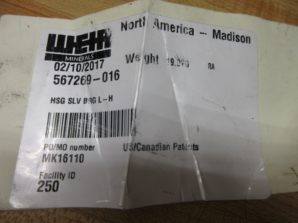 Weir Minerals 567269-016 HSG SLV BRG 567269016