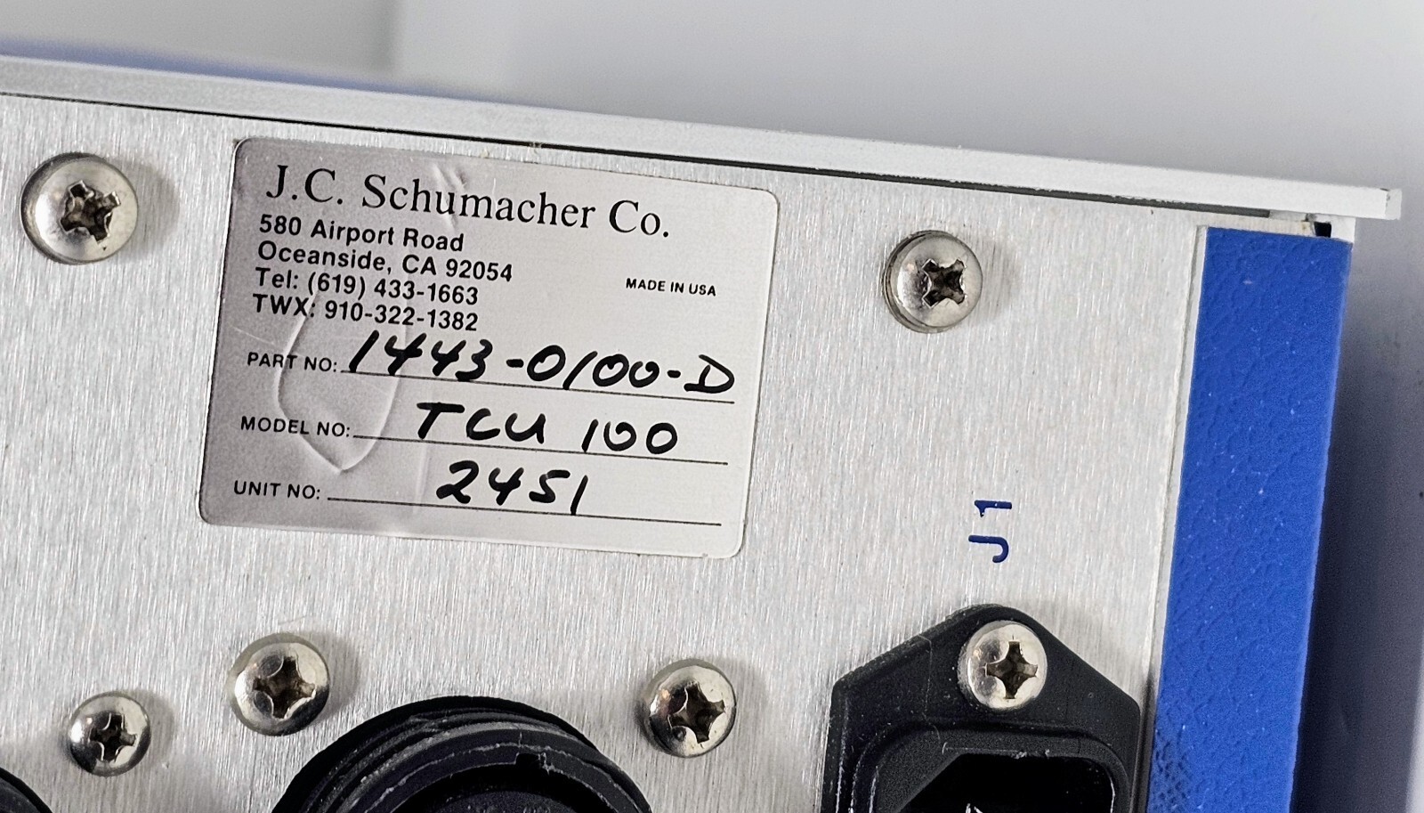 Schumacher Source Temperature Control System Module Model 100 TCU 100 1443-0100D
