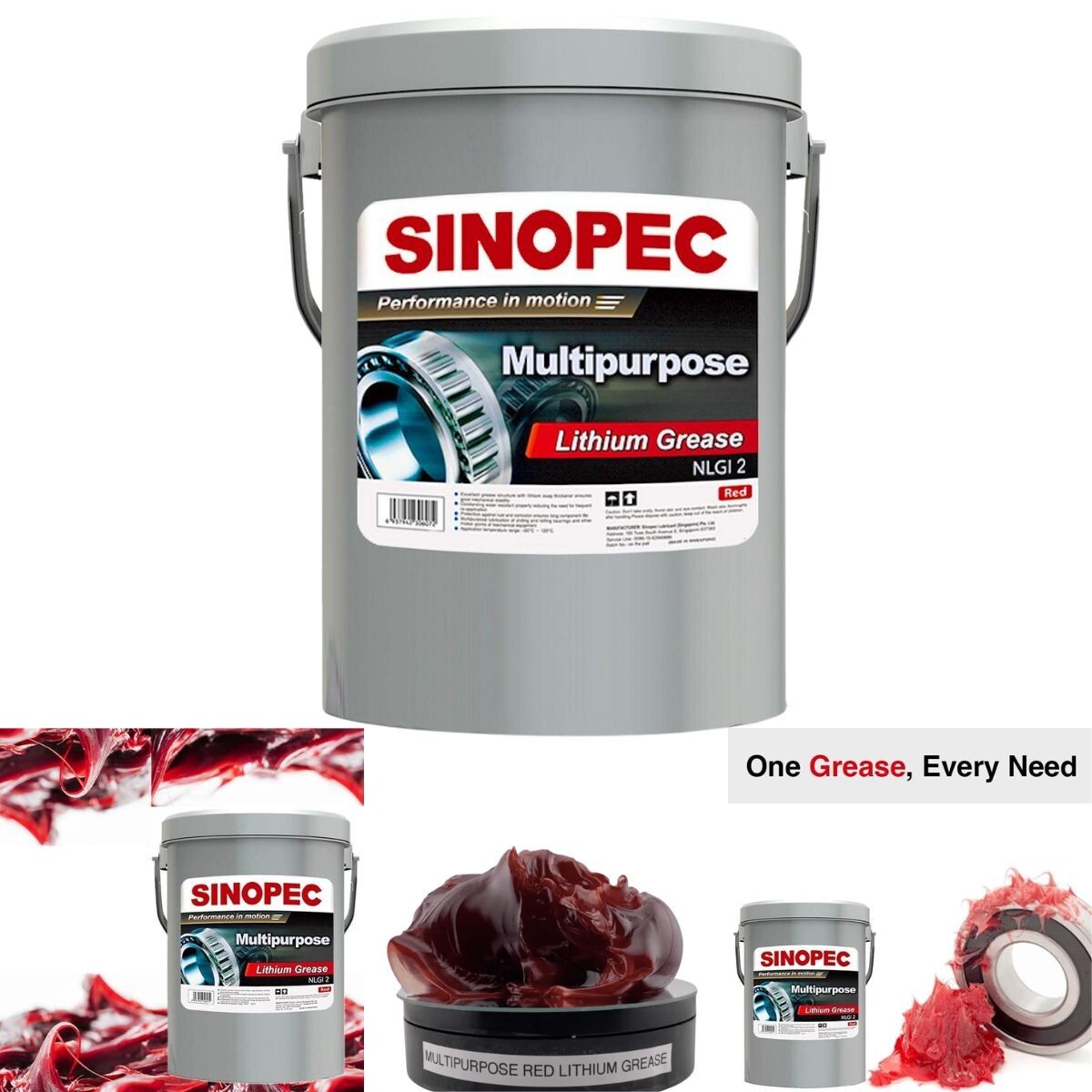 Multipurpose Red Lithium Grease #2 35LB. 5 Gallon Pail General Lubrication Auto