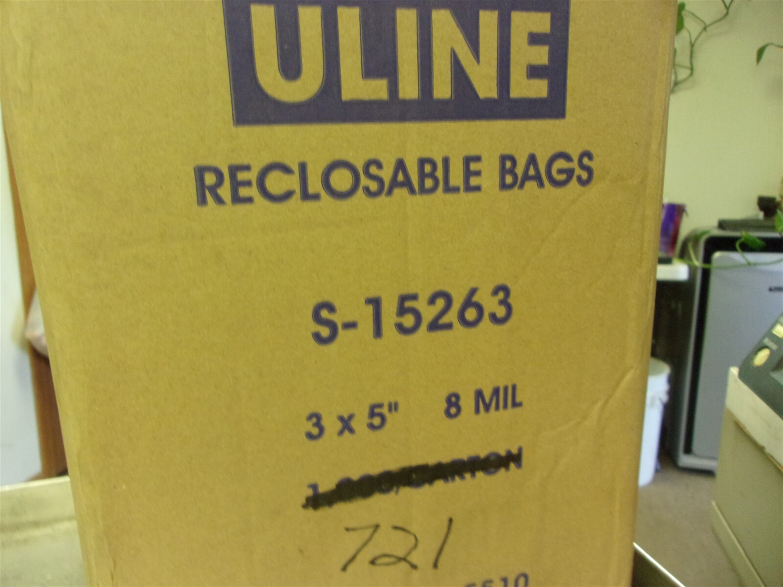 NEW Uline S-15263 3×5″ Reclosable Bags 8 mil Box of 721 *FREE SHIPPING*