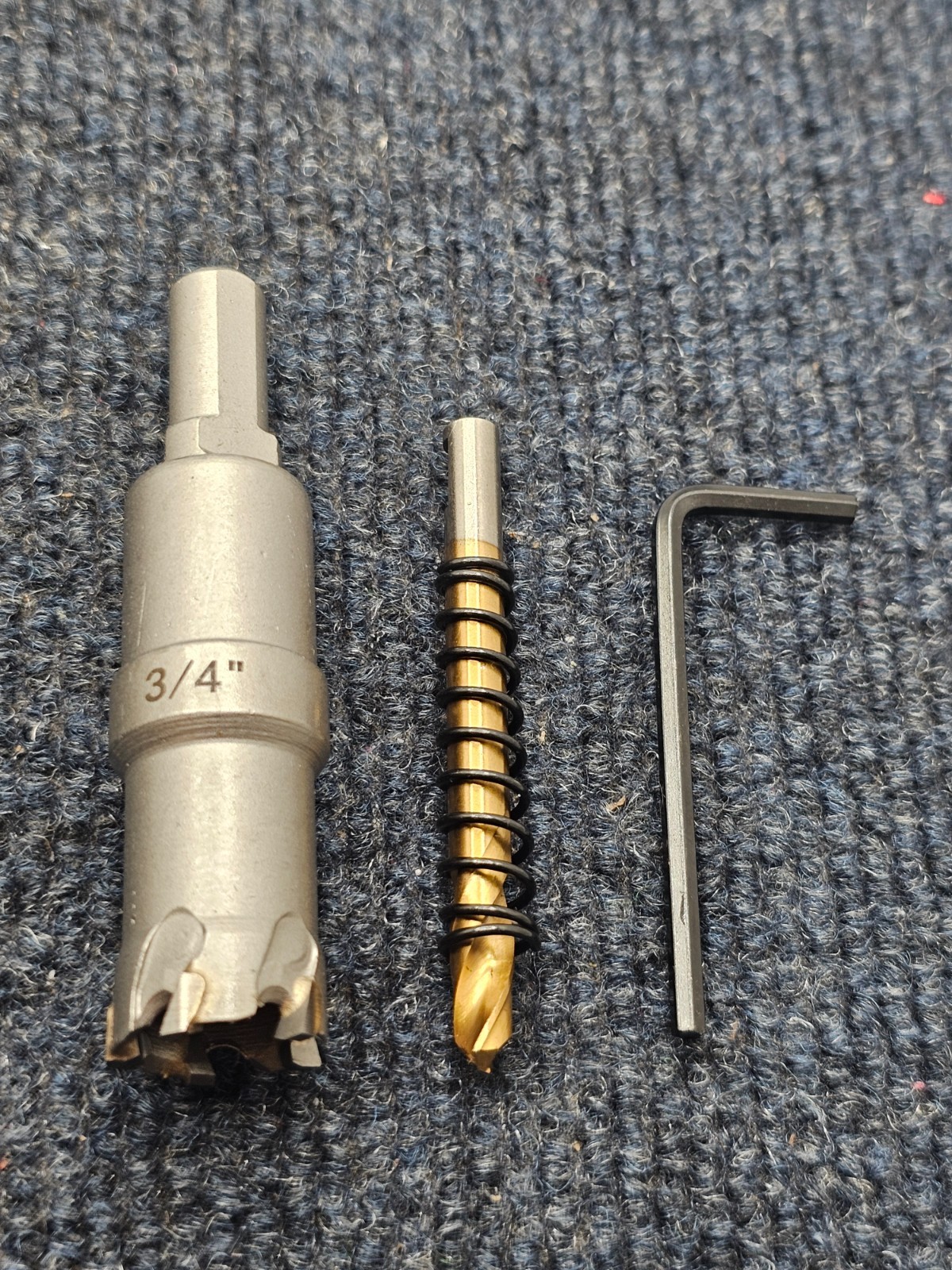 3 Pieces Carbide Hole Saw Assembly for Hole Sizes 3/4, 5/8, 1-1/8