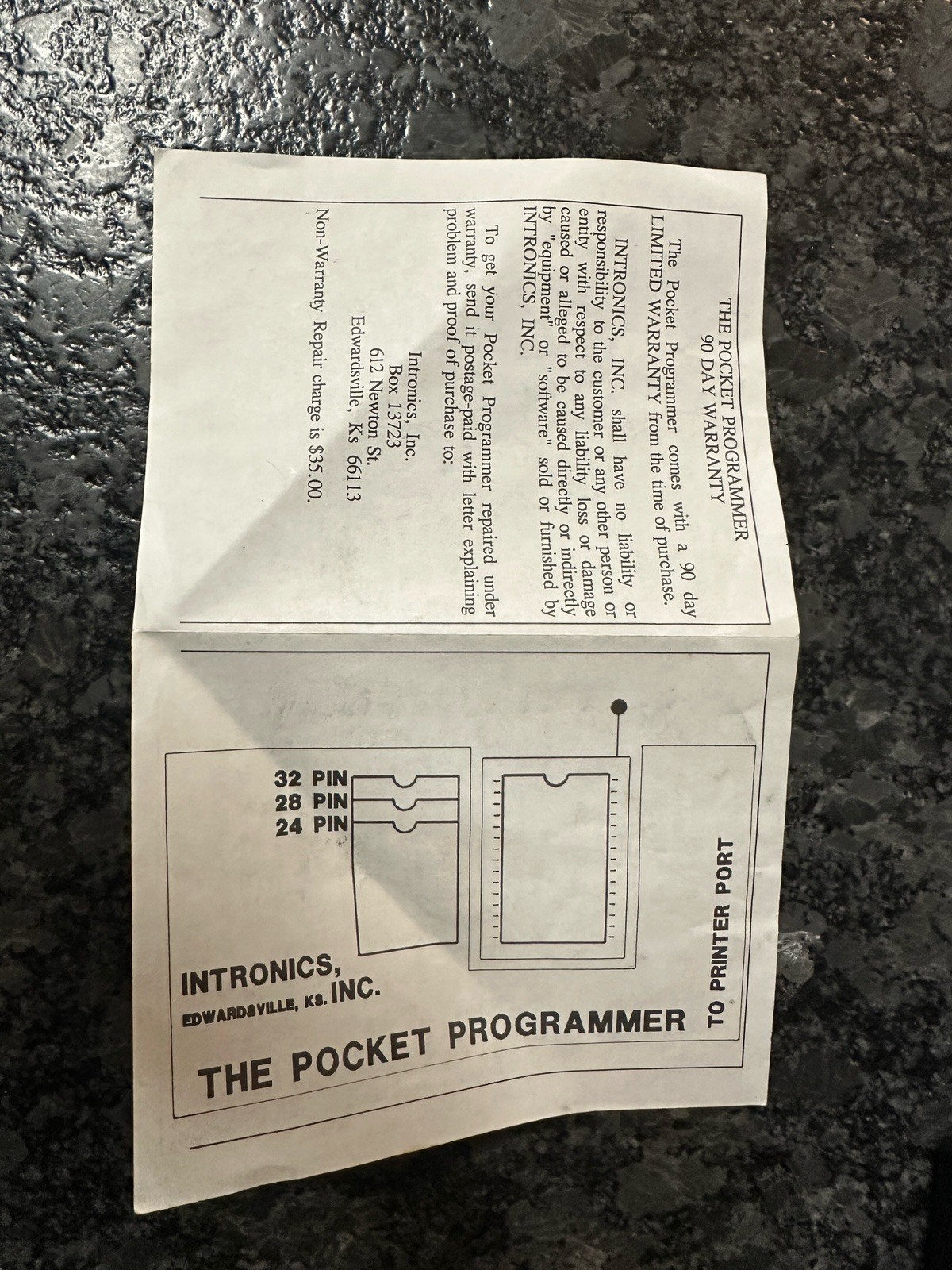 INTRONICS THE POCKET PROGRAMMER READING WRITING EPROM w/ Walling Datarase II