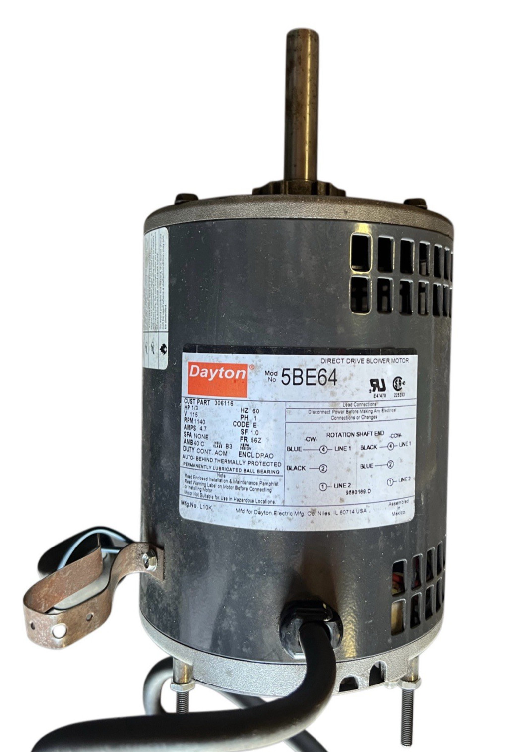Dayton 5BE64 Direct Drive Blower Motor New Quick Ship