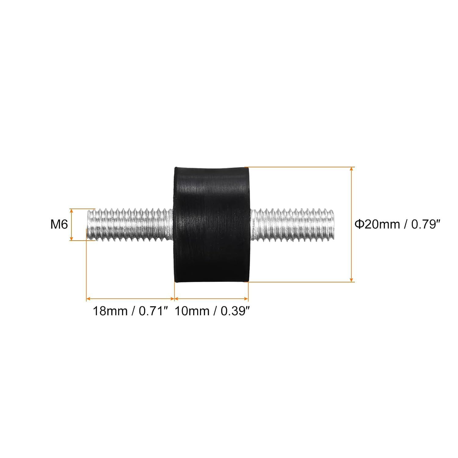 Generic Rubber Mounts 4Pcs M6X18Mm Male Vibration Isolator Shock Absorber D20Mmx