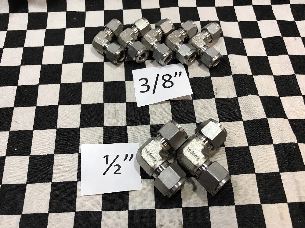 7x Swagelok Elbow Union 3/8″ & 1/2″, SS-600-9 & SS-810-9, SHIPSAMEDAY #1550C5
