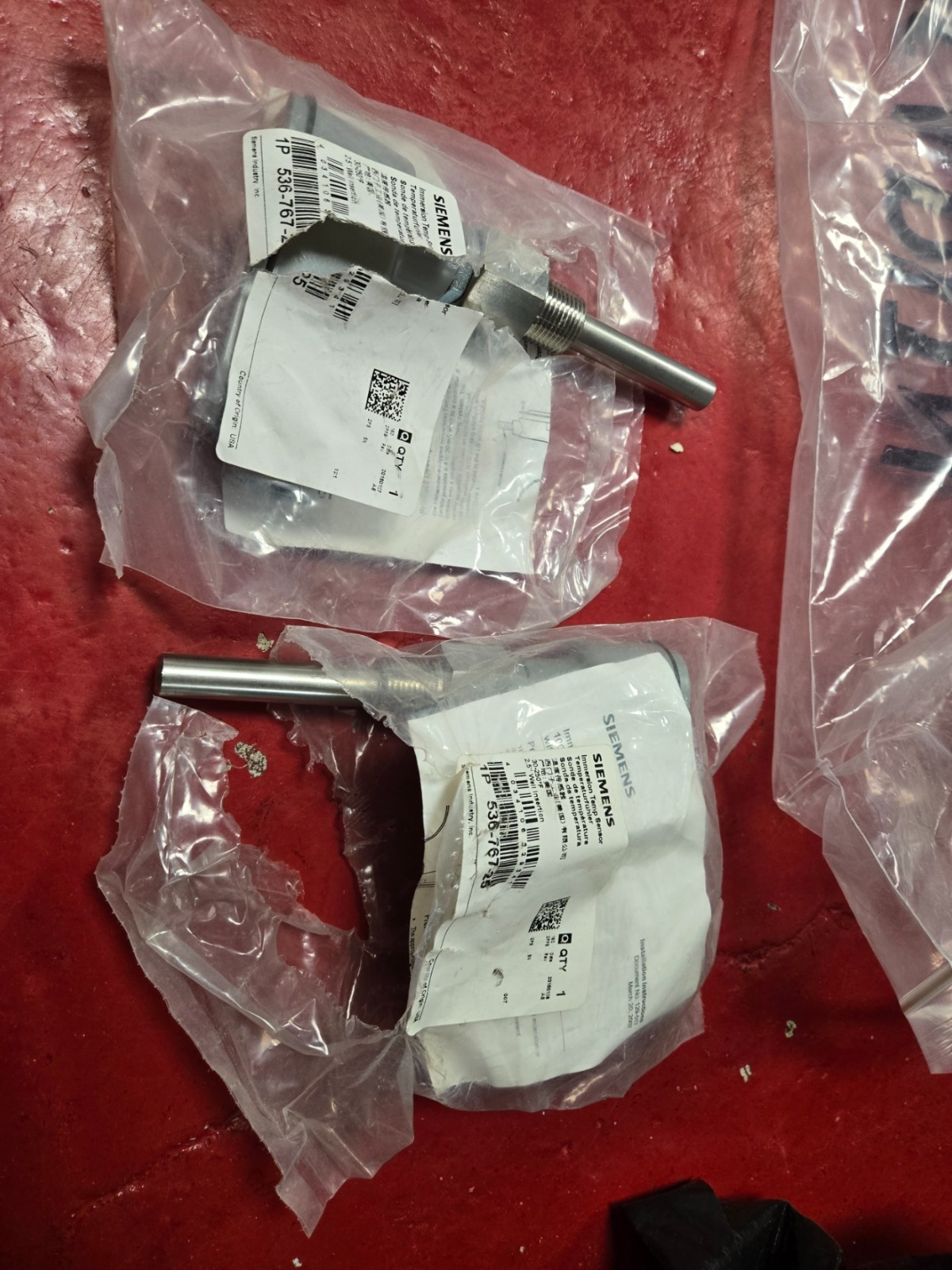 LOT of 3 New Siemens Industry 536-767-25 Immersion Temp Sensor