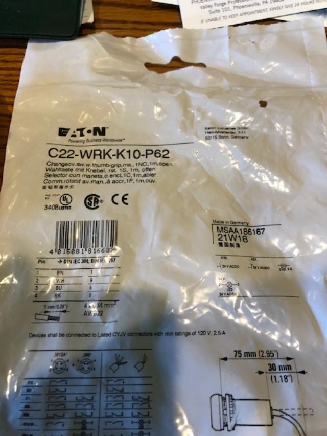 Eaton P/N C22-WRK-K10-P62