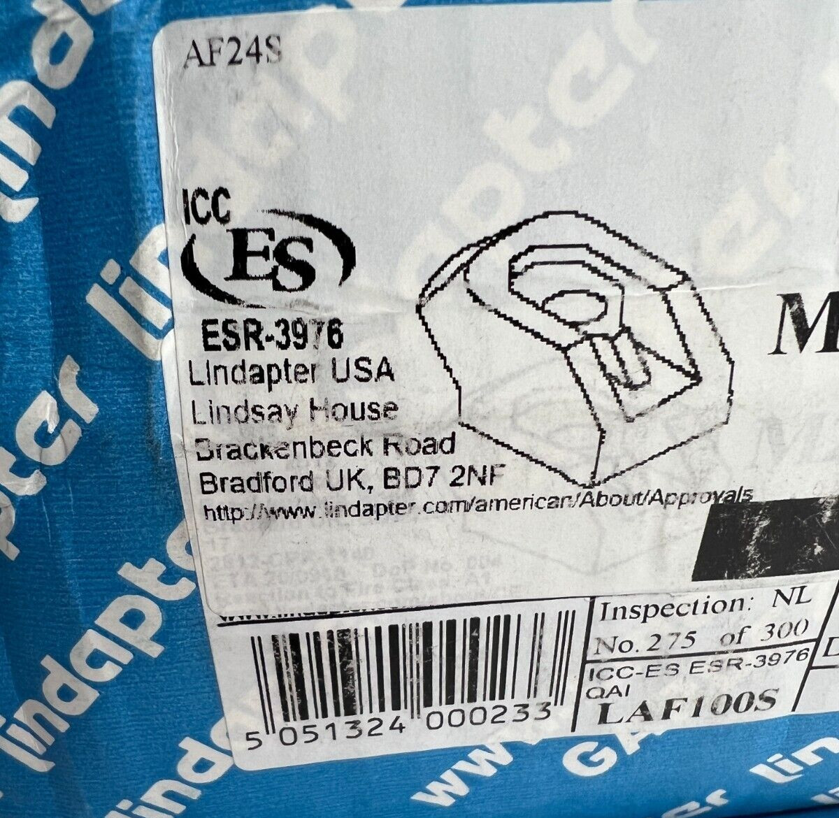 Lindapter LAF100S Type AF High Slip Resistant Girder Clamp HDG AF24S