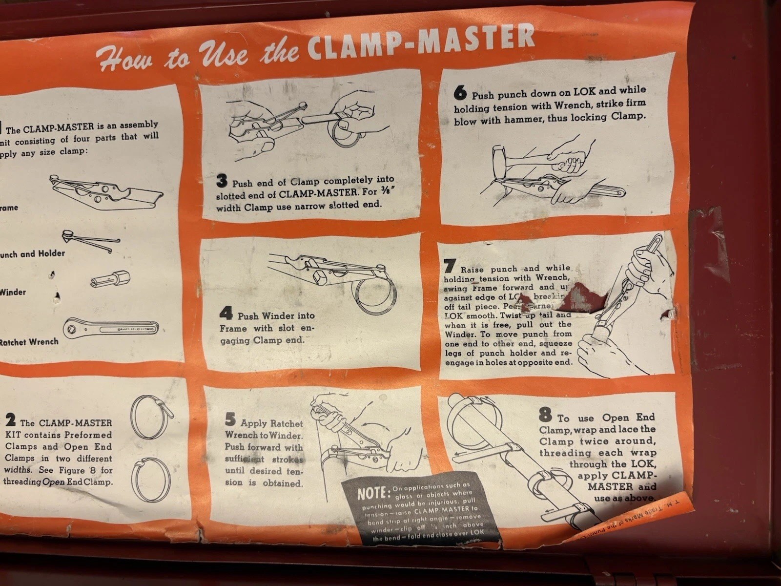 CLAMP-MASTER Punch Loc Band It Type Clamp Tool Set K-52 Kit & Steel Case USA