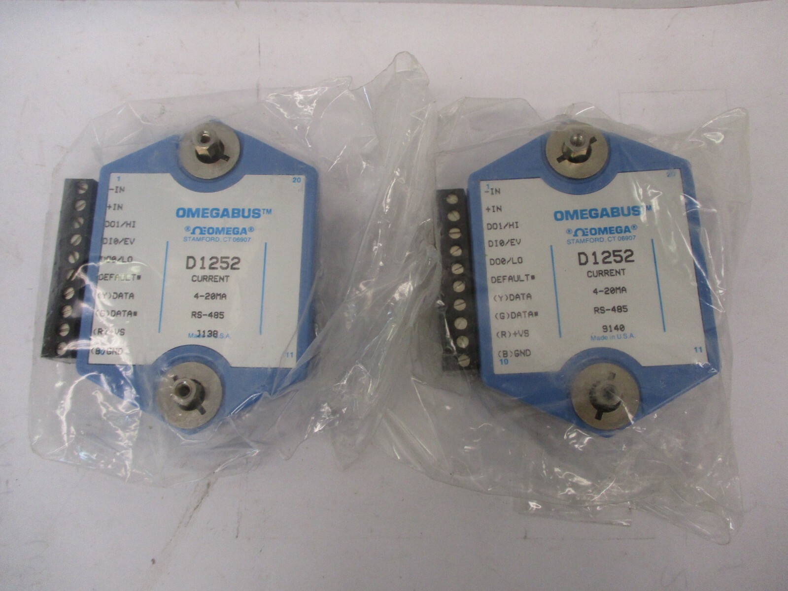 New Open Box Lot of 2 Pieces Omegabus D1252 4-20mA RS-485 A4150WVS
