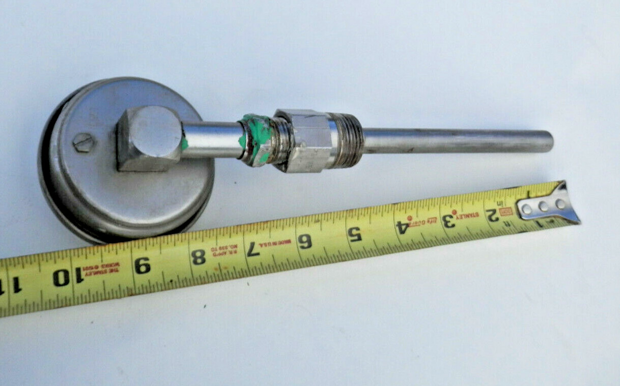 Used Trend 3″ temp Gauge 0-250 F & 6″ 302 SS Thermowell