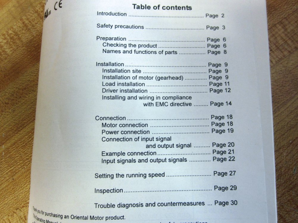 Oriental Motor HM-5048-4 Brushless DC Motor and Driver Operating Manual HM50484