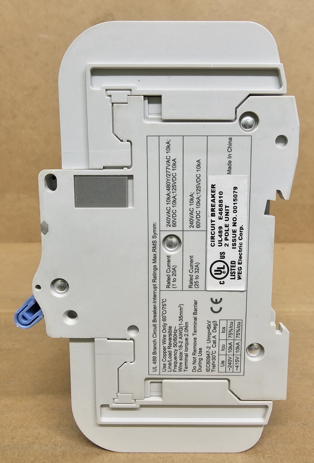 WEG UMBW-4C2-2 2-POLE CIRCUIT BREAKER