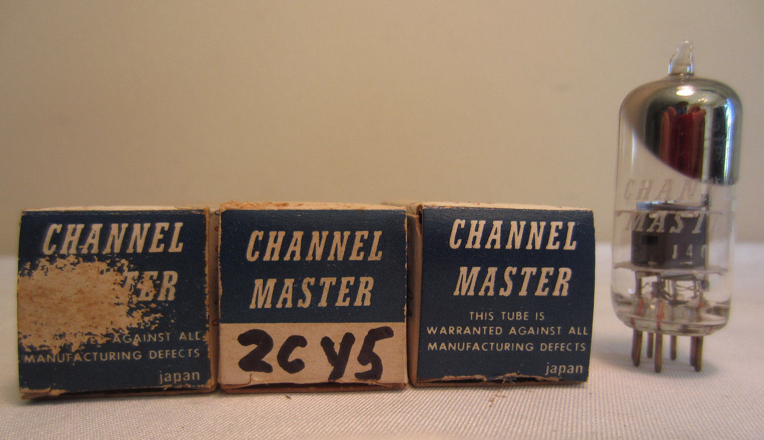 Lot Of 3 Channel Master 2CY5 Electron Electronic Tubes In Boxes NOS
