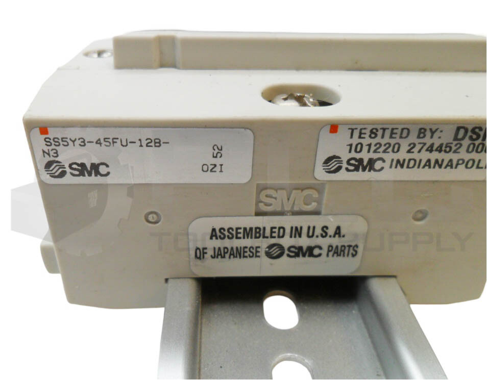 NEW SMC SS5Y3-45FU-12B-N3 MANIFOLD BASE W/ (12) SY3140-5FU SOLENOID VALVE