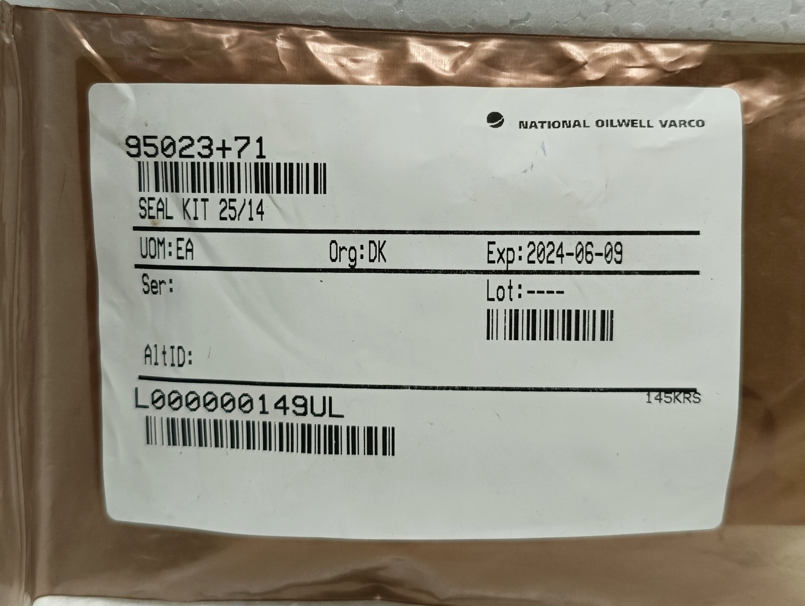 NOV 95023+71 / 6180154800 Seal Kit 25/14 HTV Riser Handling | NEW Marine