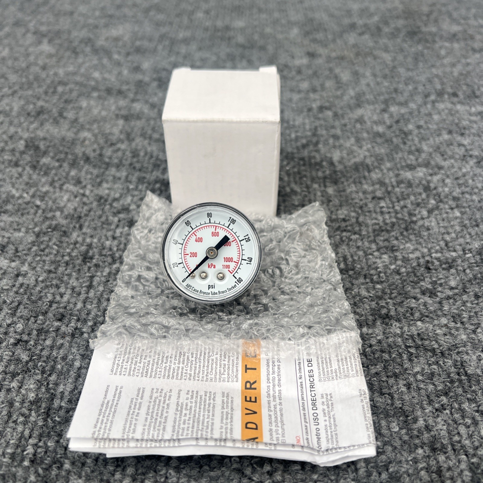 Grainger 4FLZ8B Pressure Gauge 0- 160 psi 1-1/2″ Dia New Other