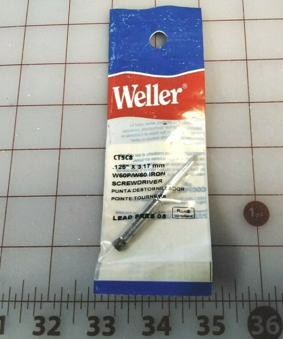 Weller CT5C8 Soldering Iron Tip, Screwdriver, 3.18 mm (lot of 5)