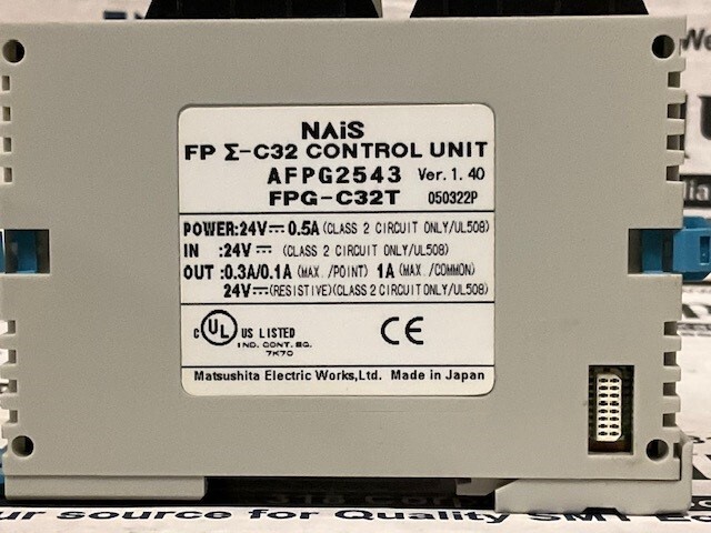 NAiS Control Unit PLC – AFPG2543 – FPG-C32T w/Warranty