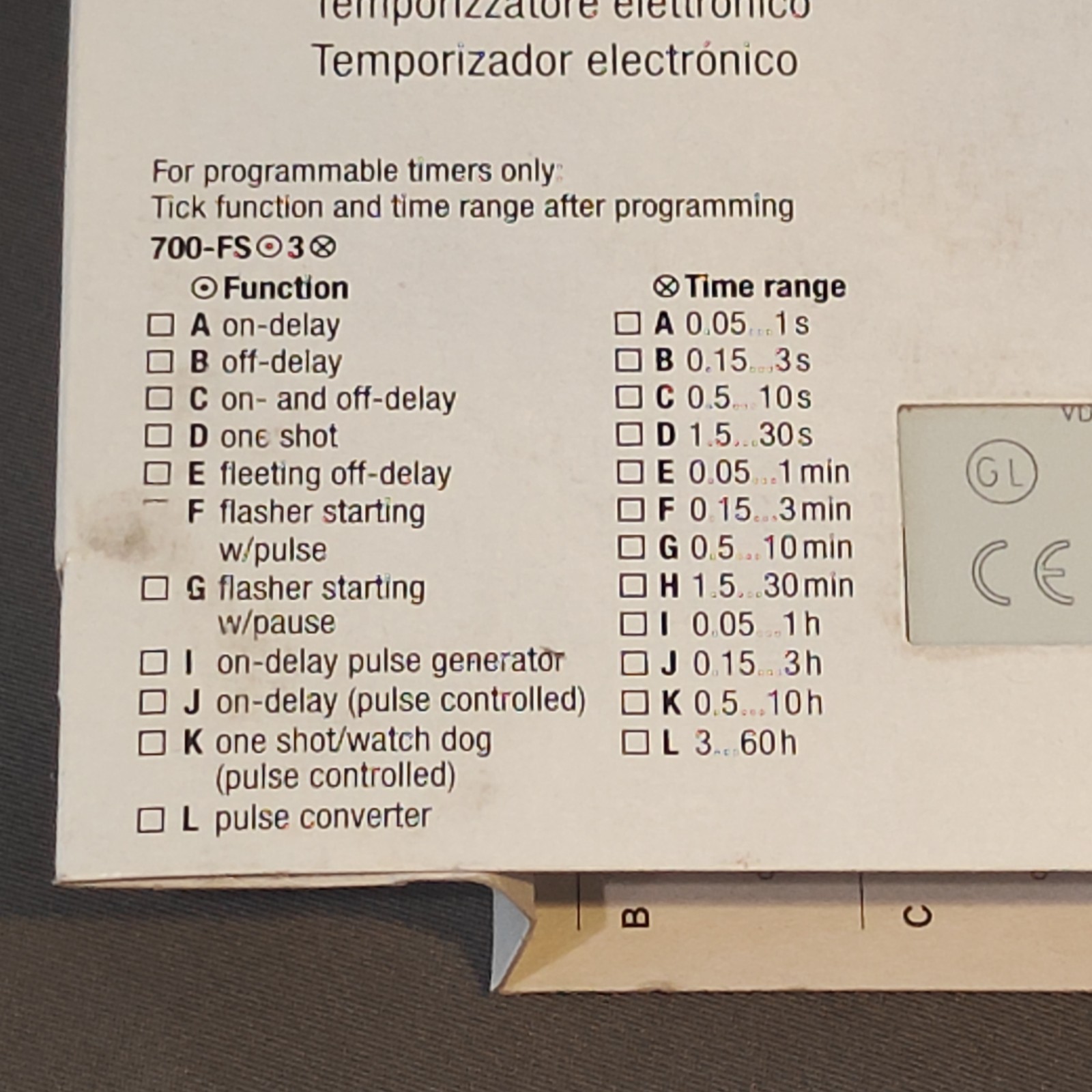New Allen Bradley 24-48V .05S-60H Timing Relay 700-FSM4UU23