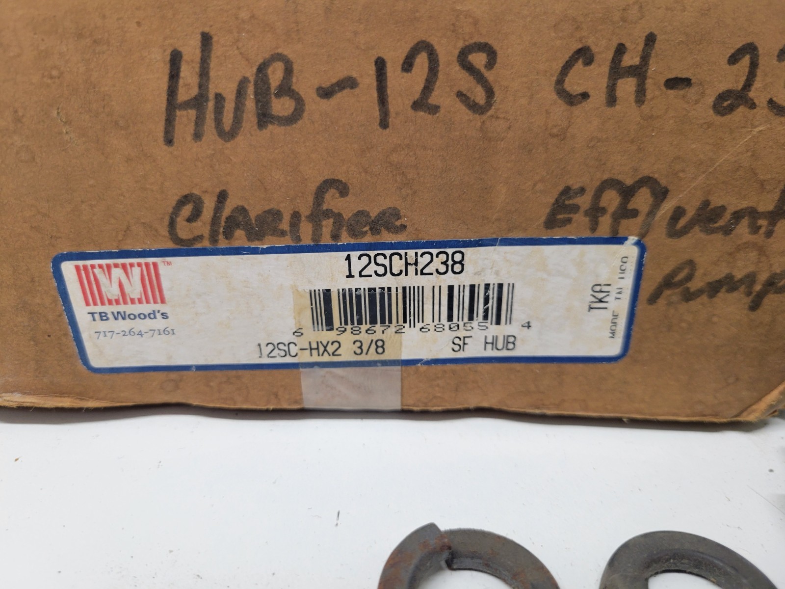 NEW OLD STOCK! TB WOOD’S 12SC-HX2-3/8 SF HUB 12SCH238