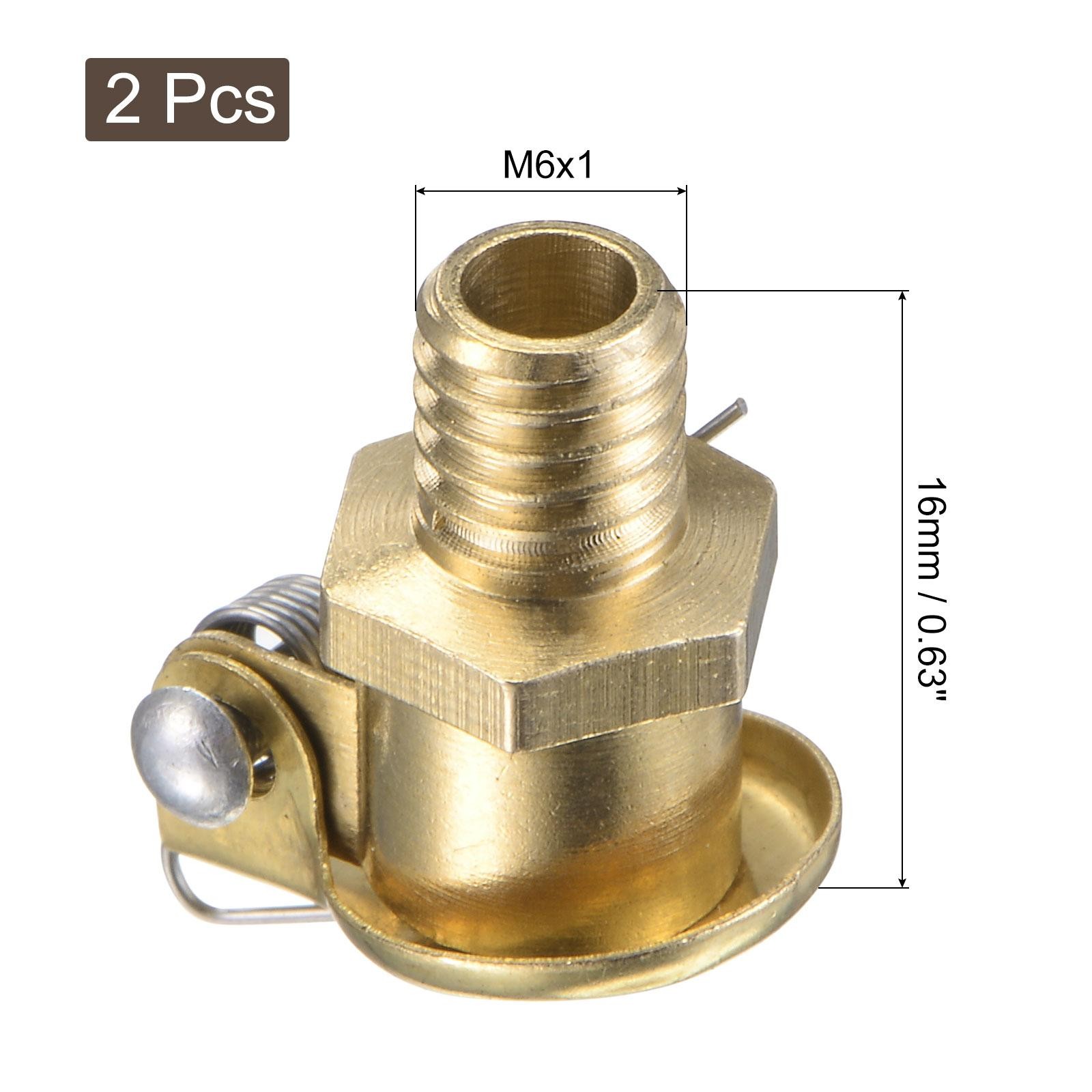 Spring Grease Oil Cup Cap M6x1 Male Thread Copper Machine Parts 2Pcs