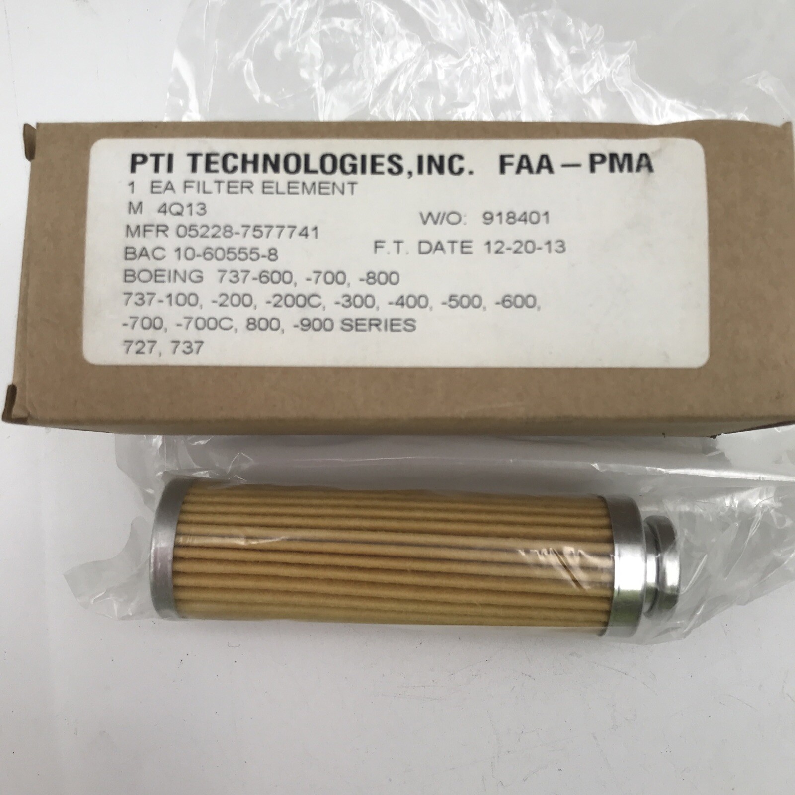 PTI Technologies, Inc. FAA-PMA EA FILTER ELEMENT NIB 7577741