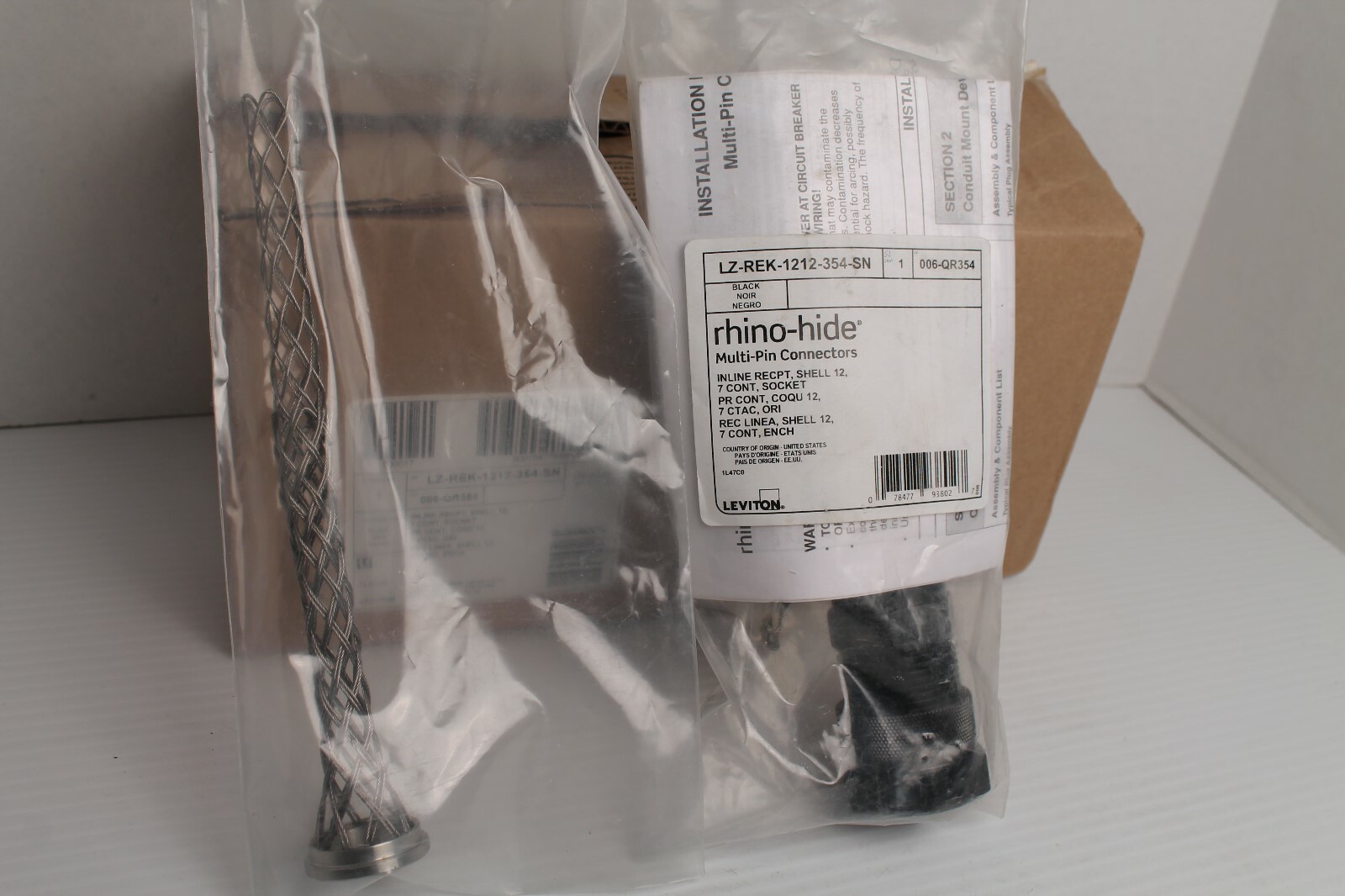 LEVITON LZ-REK-1212-354-SN INLINE RECEPTACLE REK-1212-354-SN
