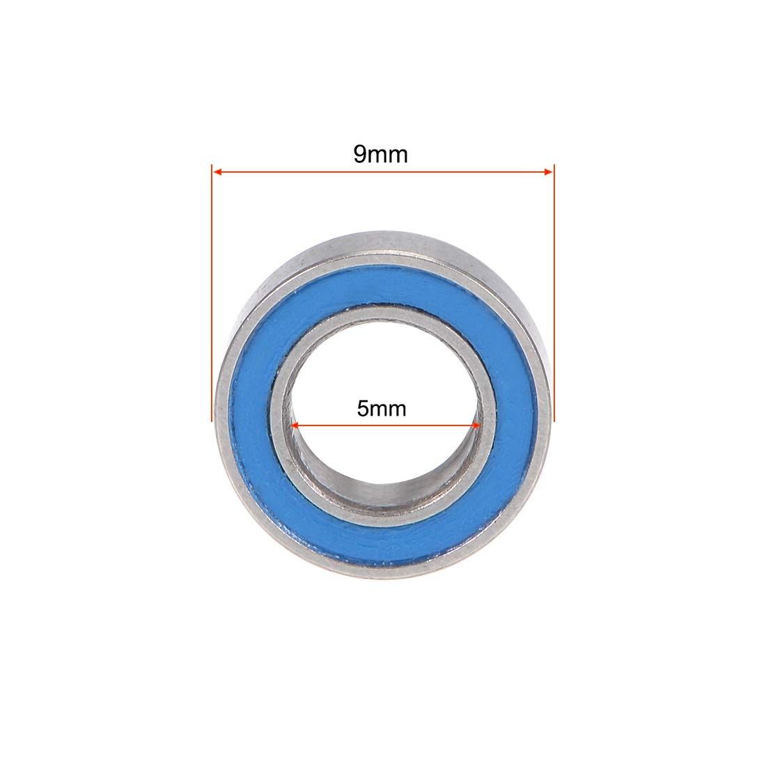 MR95 2RS Deep Groove Ball Bearings 5x9x3mm Steel Sealed Bearings Pack of 10
