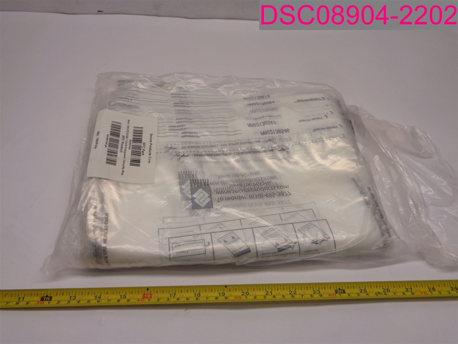 QTY=500 (5 Packs of 100); Secure Products Corp. 12″x16″ Polyguard Security Bags