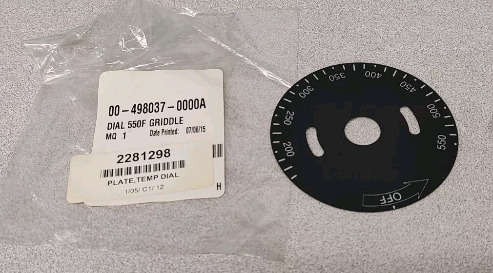 Vulcan Hart 00-498037-0000A Dial 550F Griddle Temp Disc 2281298
