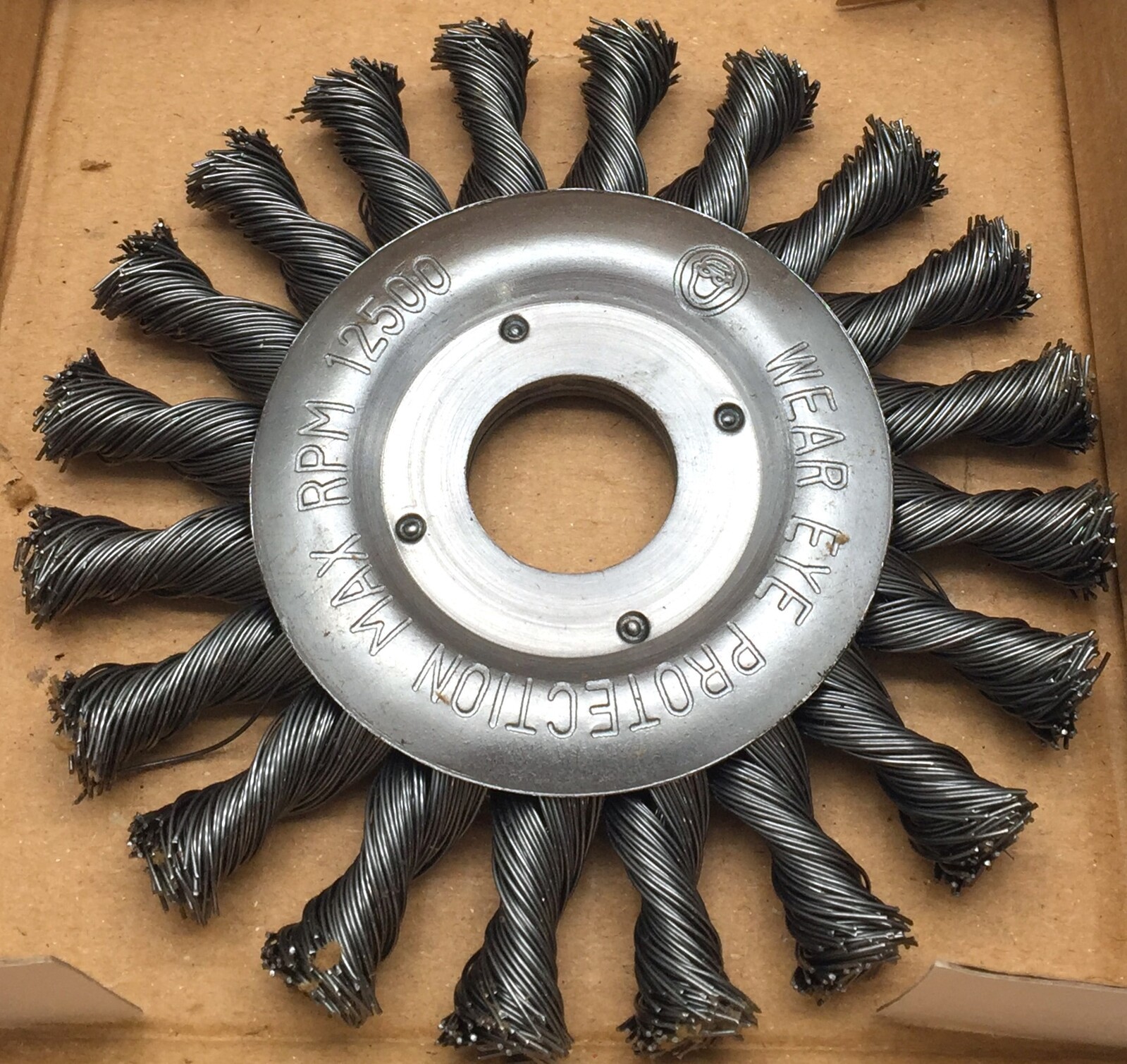 U115 Rocket Steel Twist Knot Wire Wheel 115 x 12mm with a M22.2 Bore   x4
