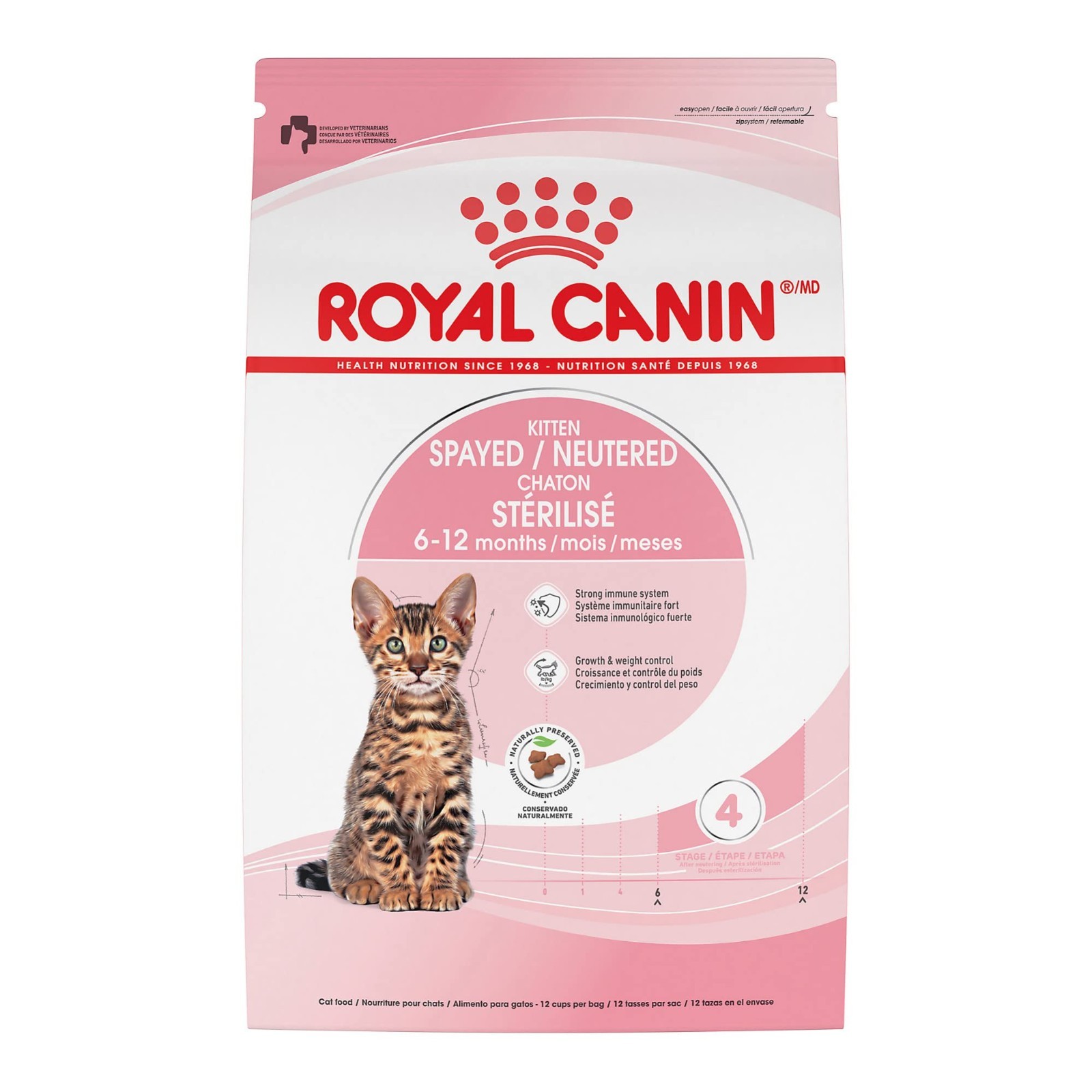 Royal Canin Feline Health Nutrition Spayed/Neutered Kitten Dry Cat Food, 3 PACK