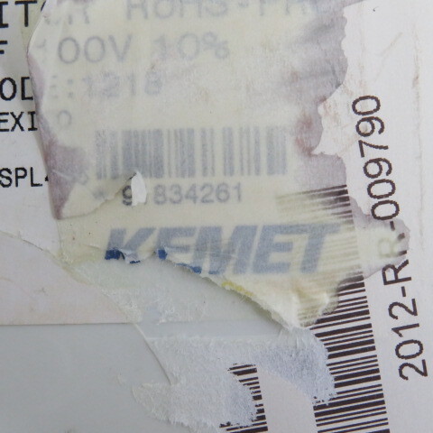 KEMET C0805C104K1RAC Qty of 2000 per Lot CAPACITOR SMT CERAMIC 0.1 uF 100.0