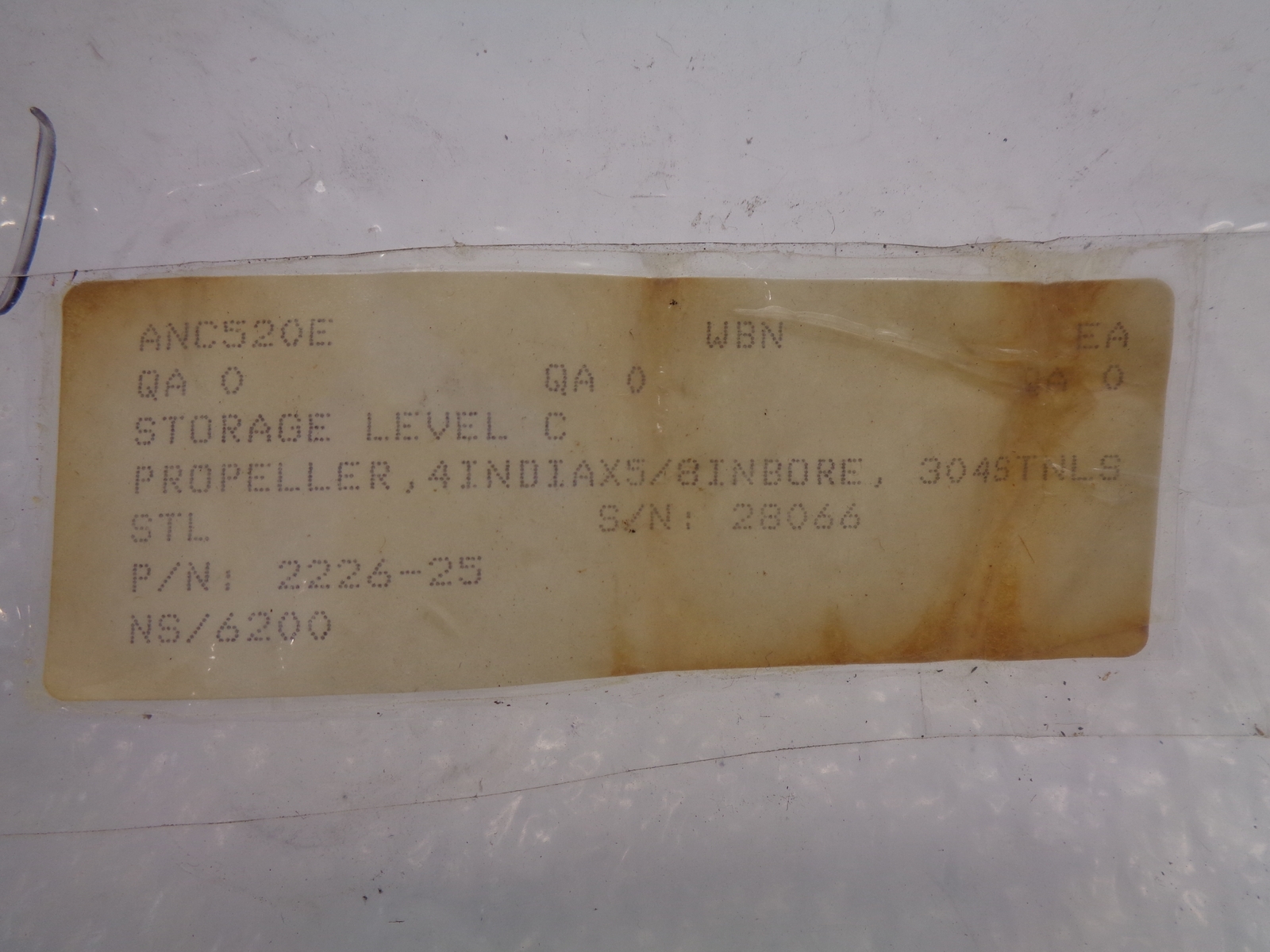 INDUSTRIAL SPARE ANC520E MIXING PROPELLER NSNP