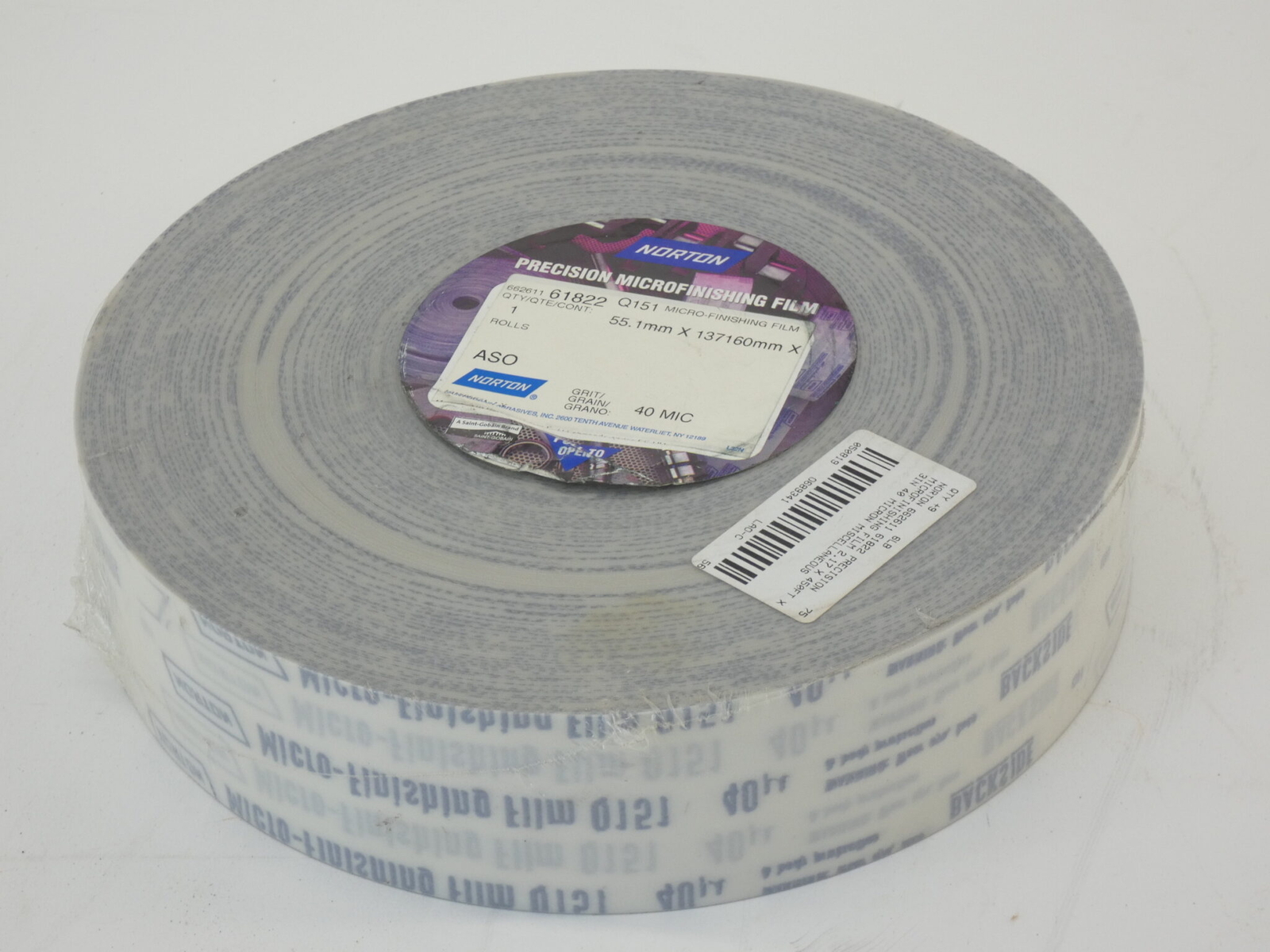 Norton Q151 662611 61822 Micro-Finishing Film, 2.17″ x 450′ x 3″ – NEW Surplus!