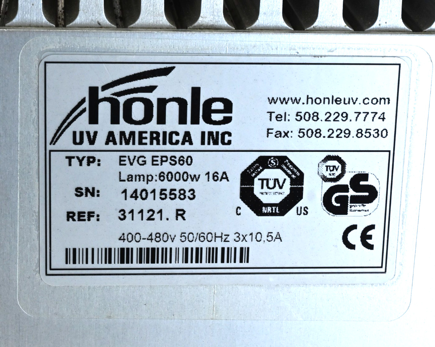 Honle EVG EPS60 031121.R Power Supply Unit 6000W 16A 400-480V 50/60Hz, CX436-K01