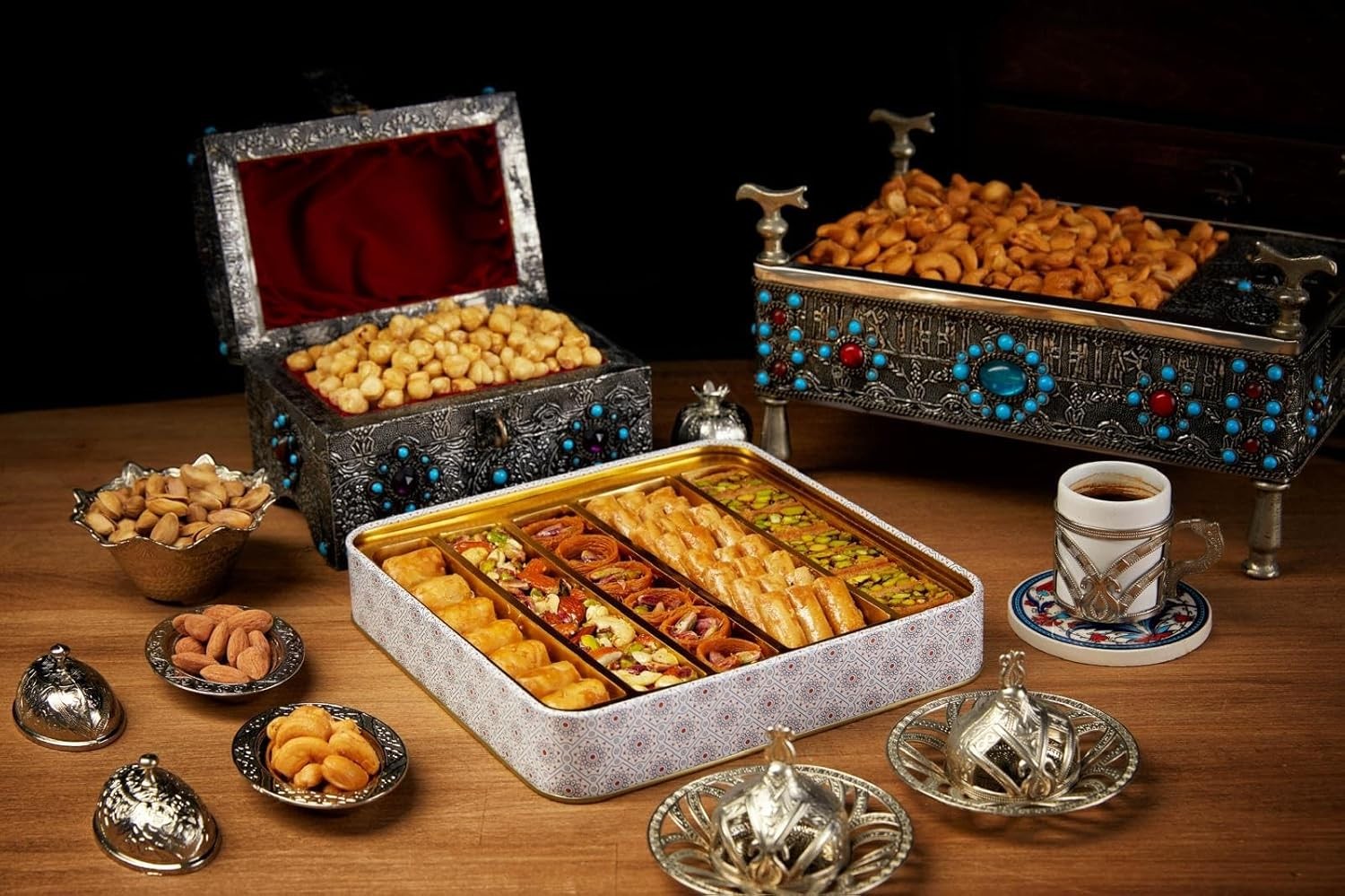 1.1 Lb Assorted Premium Baklava Pastry Gift Box Halal Snacks, Turkish Dessert