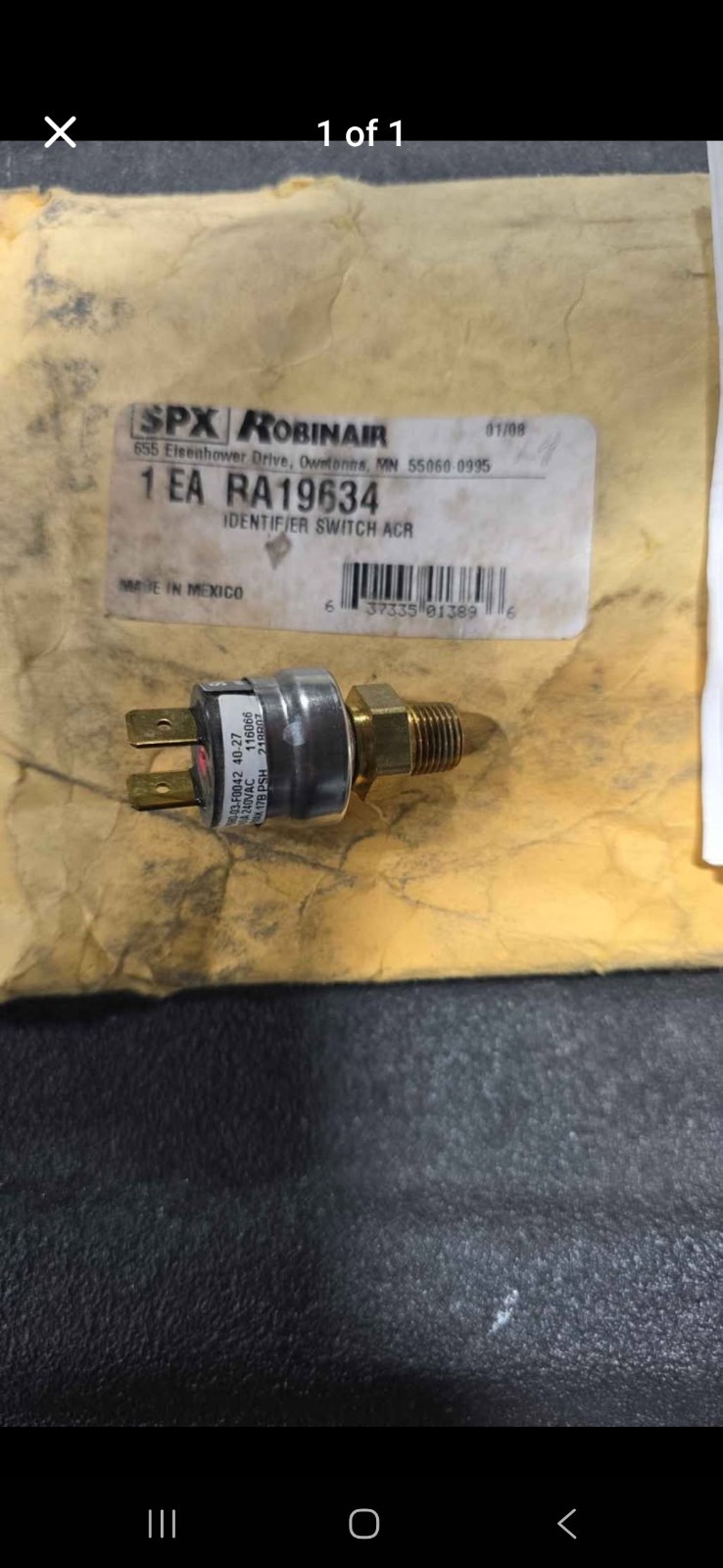 SPX Robinair RA19634 Identifier Switch ACR 2000 Recovery Recycling Equipment