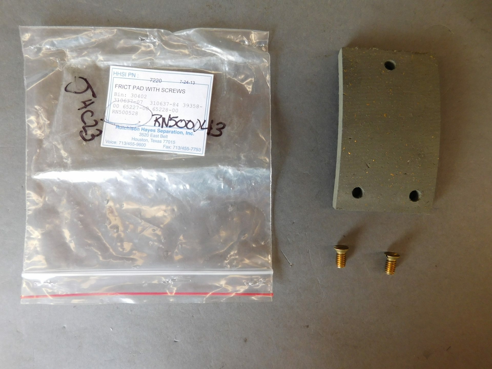 HHSI 7220 Frict Pad W/ Screws – NEW Surplus!