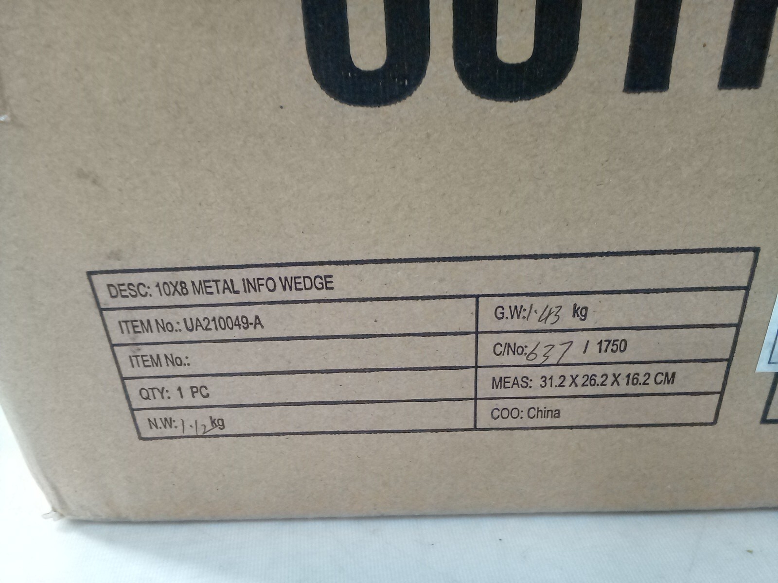 GA04069 Outform 10×8 Metal Info Wedge, UA210049-A